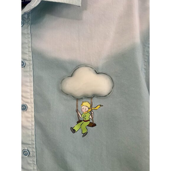 Bosie Le Petit Prince The Little Prince Button Down Shirt 3D Cloud Sz S - Picture 2 of 9